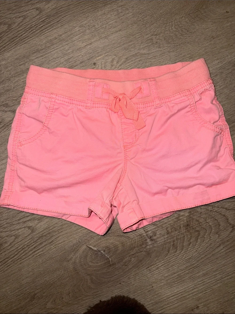 Justice Girls' Coral Pink High-Waist Pull-On Shorts